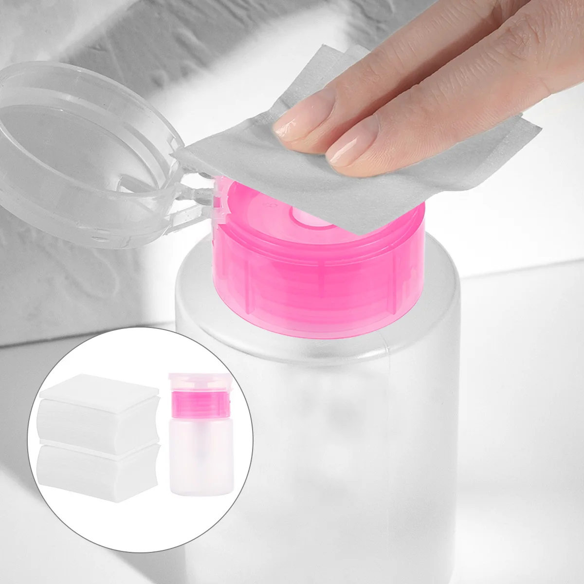 500 Uds. Almohadillas desechables para quitar esmalte de uñas, toallitas sanitarias para limpieza de uñas para mujeres, manicura y pedicura con líquido eliminador