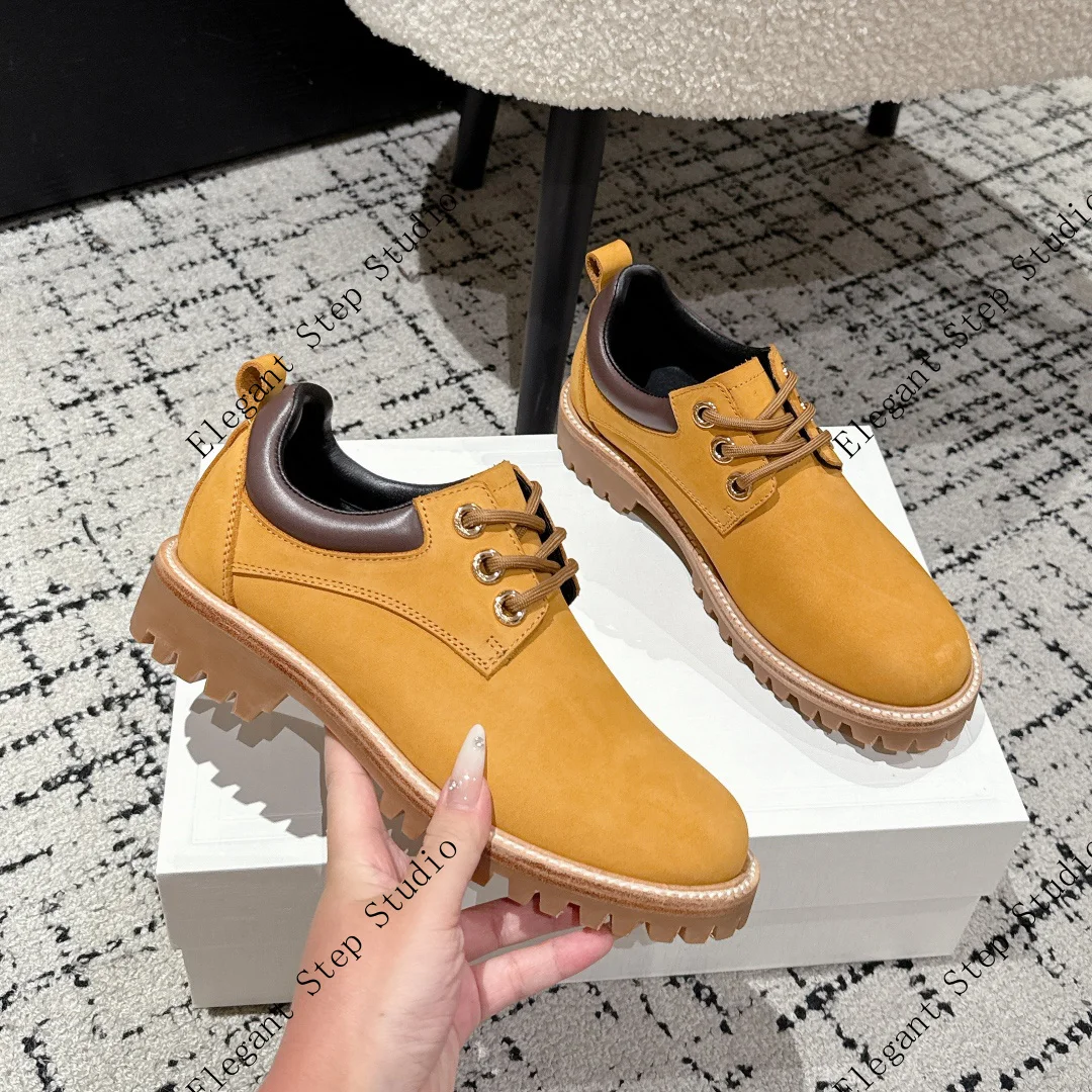

Unisex Shoes Lace-up Chunky Lug Sole Derby Oxford Shoes