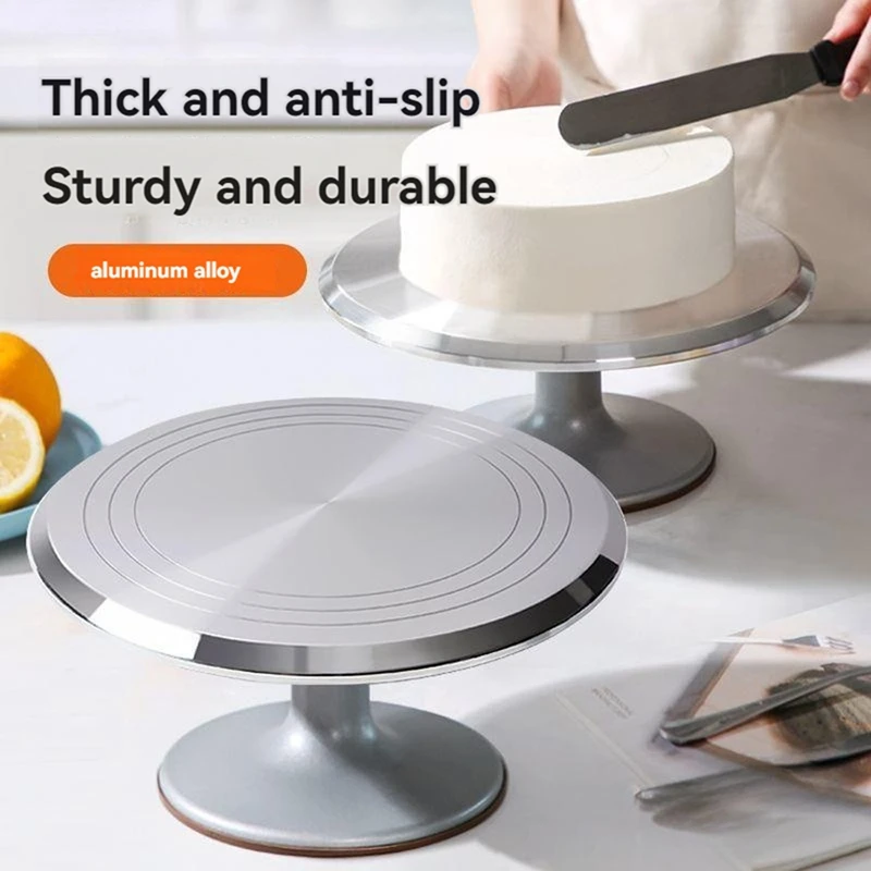 

Aluminum Alloy Turntable Cake Decoration Accessory Set Rotating Cake Stand Tool Metal Stainless Steel Pastry Cake Stand