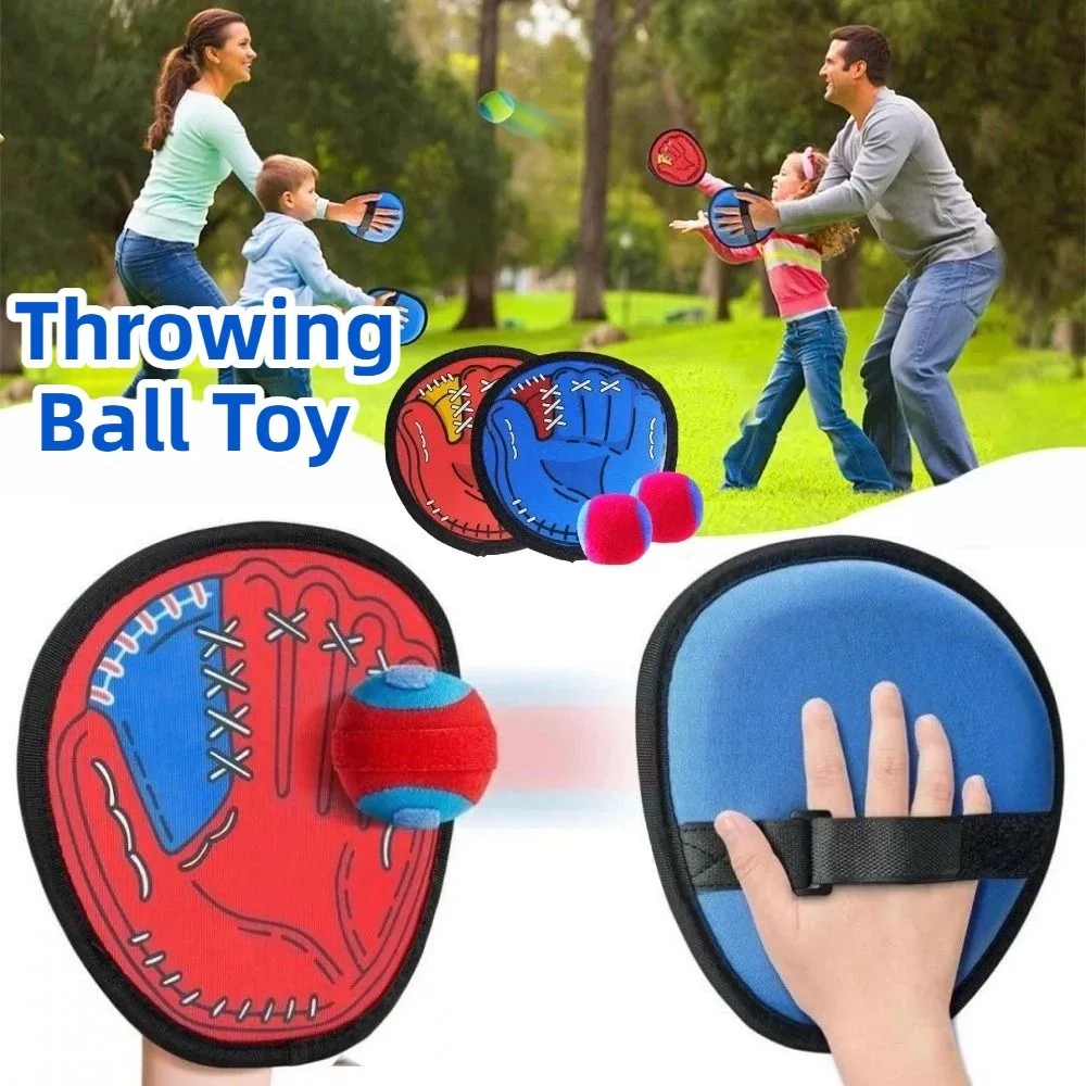 Juego de pelota para atrapar creativo, raqueta de pelota de juguete, raqueta de objetivo pegajosa, pelota para lanzar, guante para atrapar bolas agarradas a mano