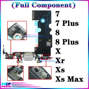 Bilashmart USB Port Charger Dock Connector Mic Cable IPhone Xs Max X Xr 7 8 Plus Dock Charging Board Flex