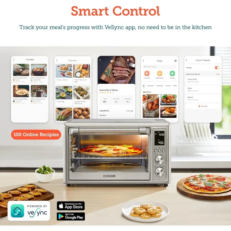 COSORI Smart 13-in-1 friggitrice ad aria tostapane forno Combo, Airfryer girarrosto Sous Vide forno a convezione controsoffitto, Bake, Broiler