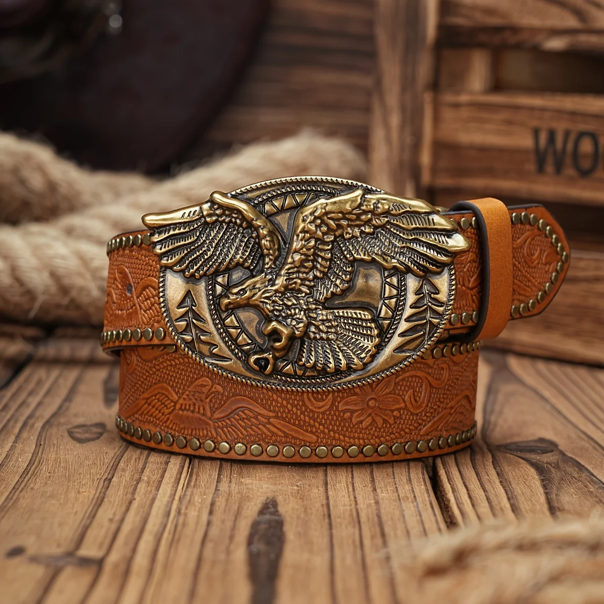Herren - Damen - Western-Denim - PU-Leder - Gürtel - Vintage-Jeans mit Nadelschnalle Brauner Gürtel – Detail 5
