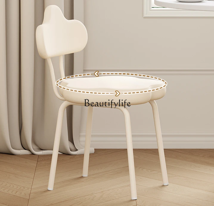 High-Grade French Style Dining-Table Chair Modern Minimalist Makeup Stool Backrest