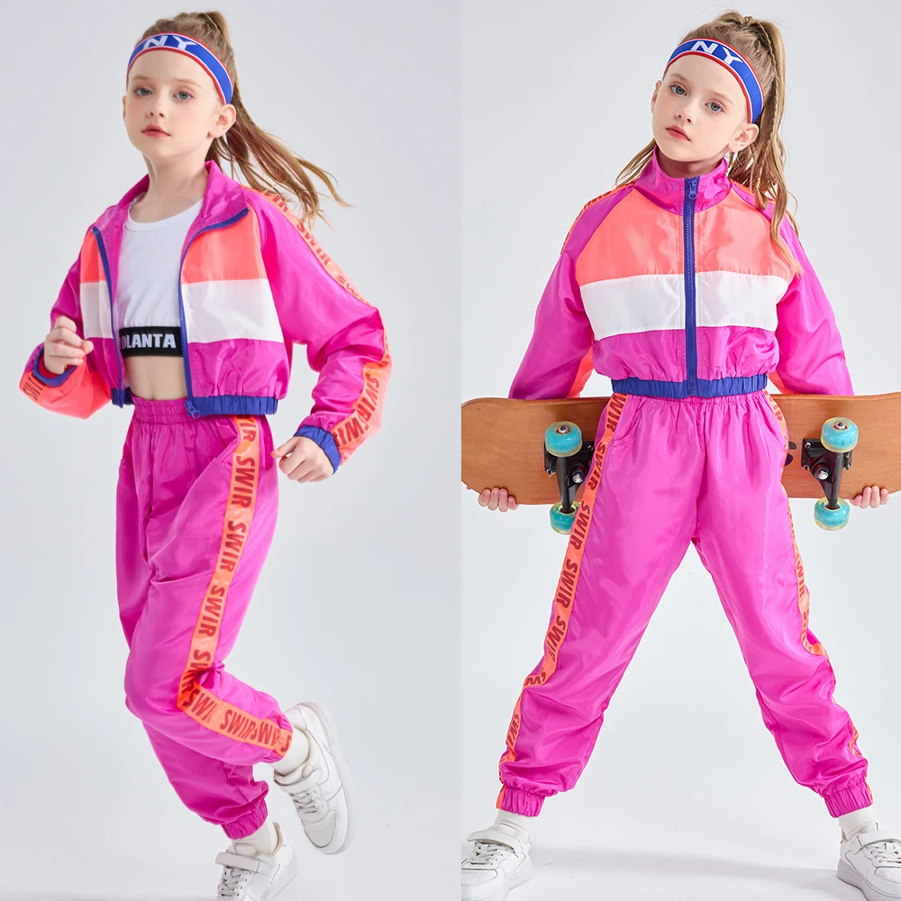 LOlanta-Conjunto de ropa de baile Hip Hop para niñas, traje de actuación de equipo de Jazz moderno, ropa informal, 3 piezas, 4-14 años