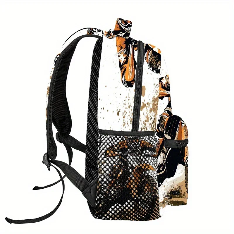 Custom Bag Motorcycle Rider Backpack - Lightweight, Adjustable Straps, Padded Comfort, Tablet Compartment, Stylish Racing Design