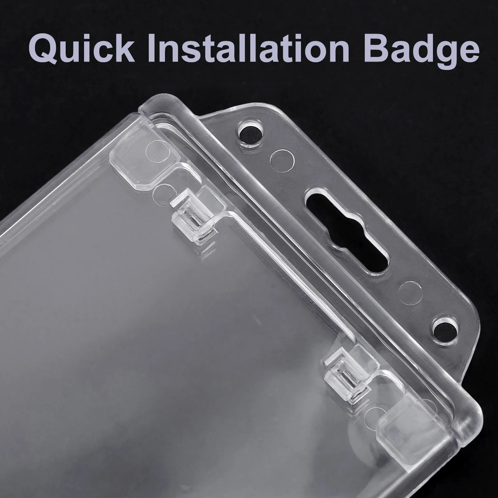 

10pcs Vertical Badge Holder: Clear Plastic Id Card Sleeve - Heavy Duty Transparent Name Tag Protector For School Office
