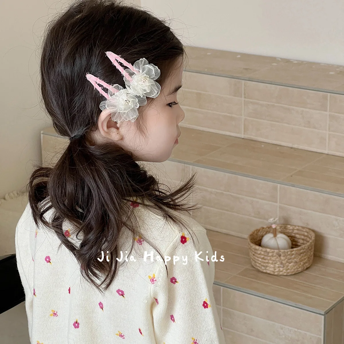 Hair Clips Kids Fairy Camellia Tulle Flower Sweet Girls Side Clip Beach Headwear Accessories Lightweight Small School