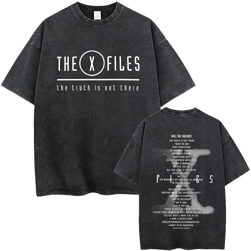 Washed Vintage The X Files Movie The Truth Is Out There Graphic T-shirt Men's Women Cotton Casual Retro High Quality T Shirts