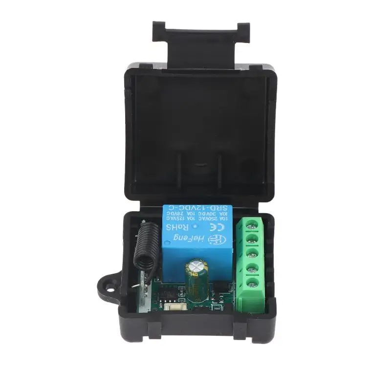 DC12V 433.92M Wireless Relay Board Interlock Remote Control Module with Protective Shell for Motor Gate Lock