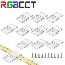 Clip de 10 piezas con tornillo para tira de luz LED PCB de 10mm, conectores de montaje de amarre, WS2812B, WS2811, FCOB, COB, SK6812, RGBW