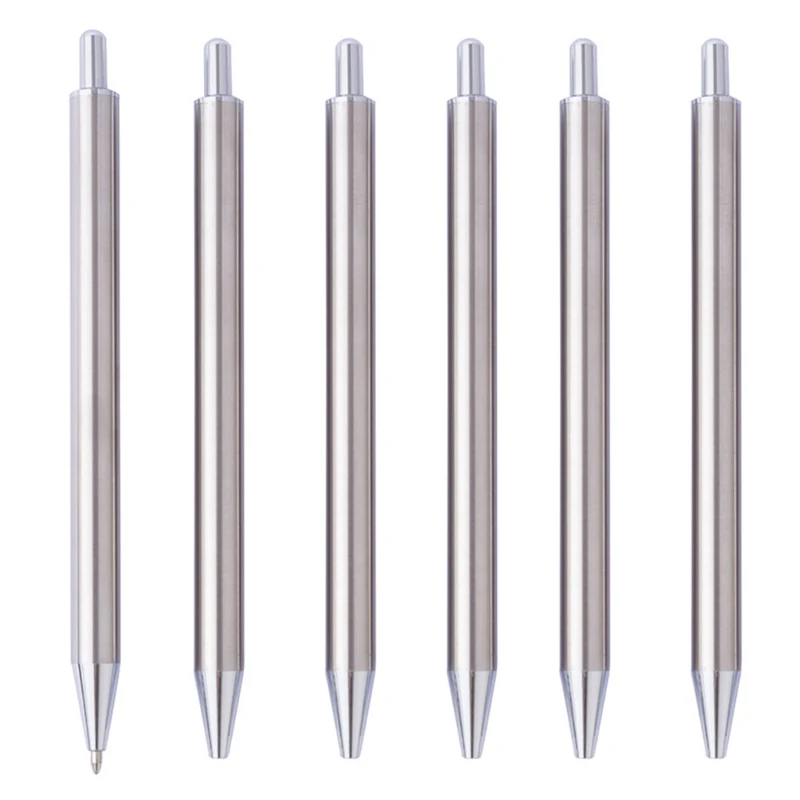 6Pieces Retractable Metal Ballpoint Pen Signing Pen Office Pen Business Gift Pen Guest Sign In Pen for Hotel