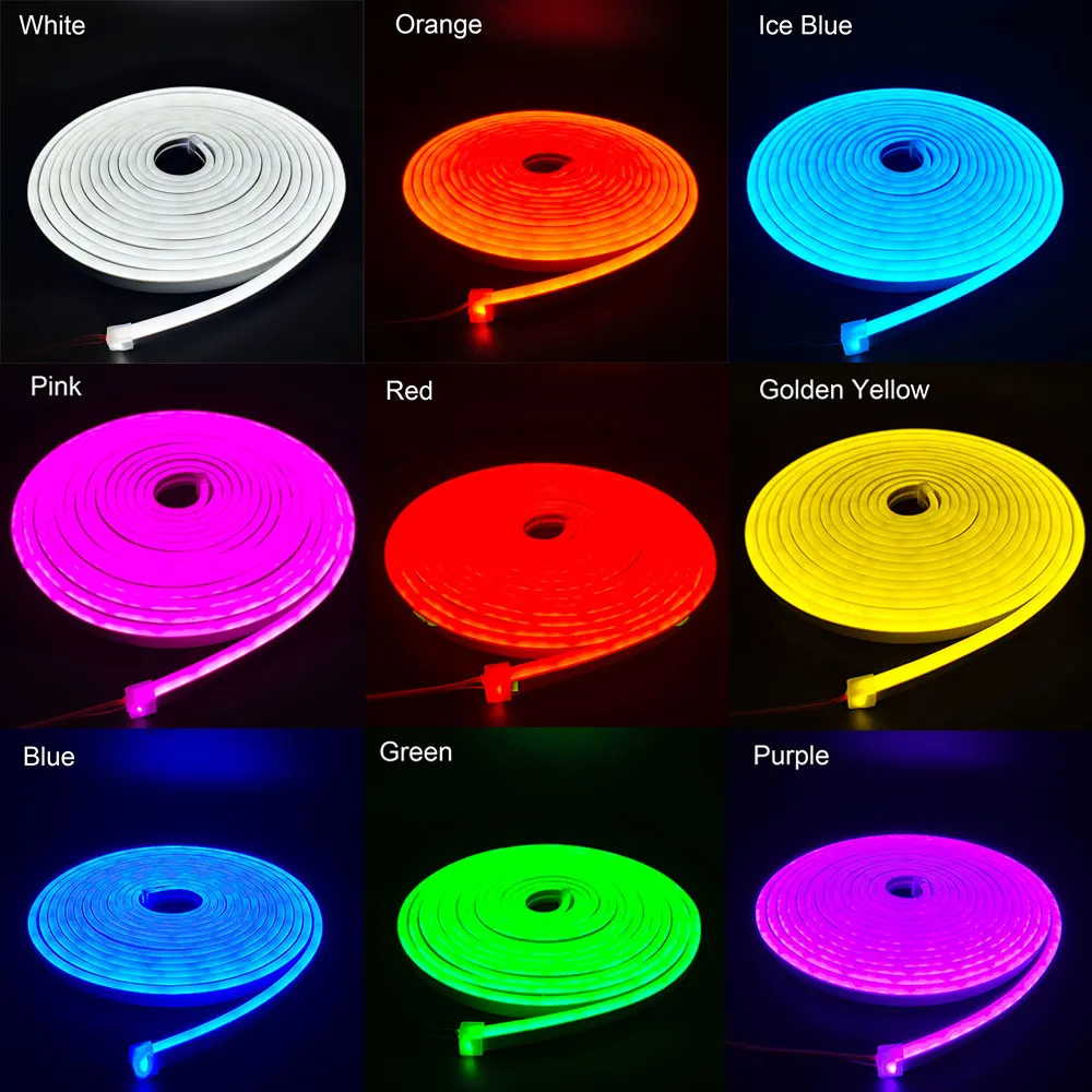 DC12V LED Flexible Silicone 6mm Narrow DIY Neon Light Strip SMD 2835 120LEDs/M Waterproof Soft Lights Bar Shape Decoration