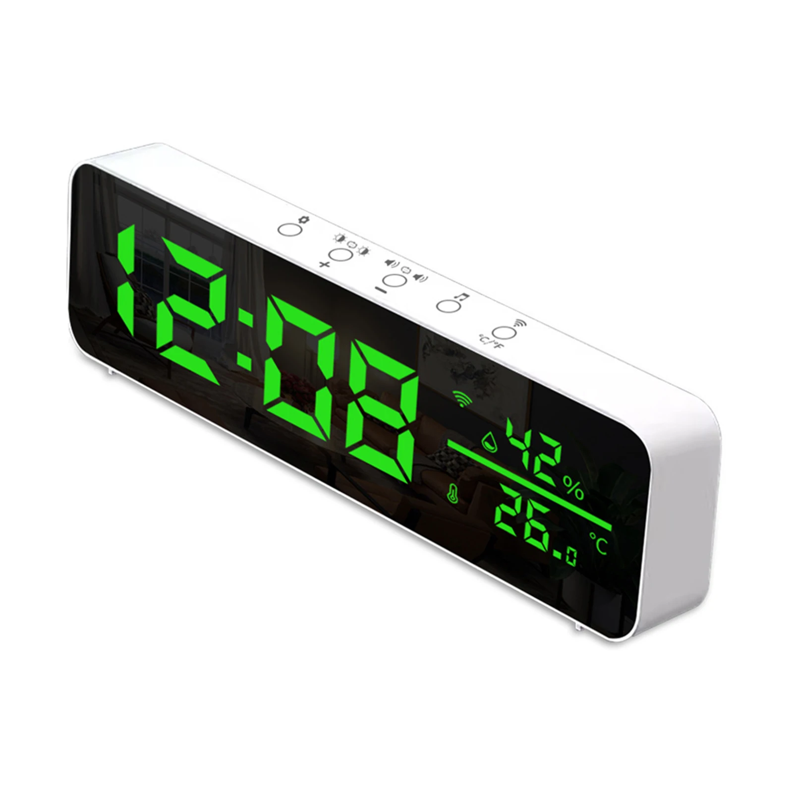 

Plug & Play Desktop Timer Alarm Clock with Temperature Large Screen Display Adjustable Brightness 40 Ringtones