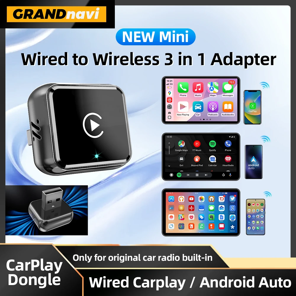 محول Carplay اللاسلكي الصغير USB التوصيل والتشغيل واي فاي بلوتوث آيفون Airplay Android Auto 3in1 Box Connect Carplay #1