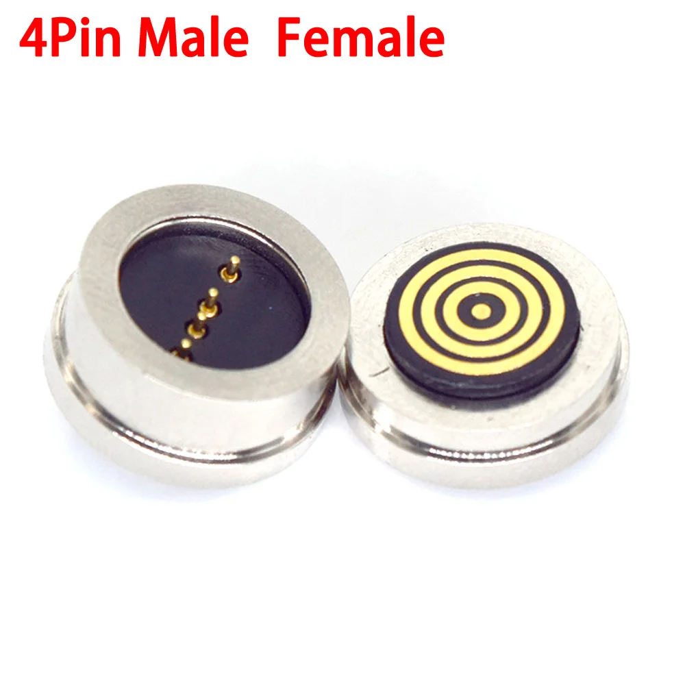 1Pair 4Pin Male Female 360 ° Blind suction Waterproof Magnetic Pogo Pin Connector Spring Loaded DC Signal Transmission Charging