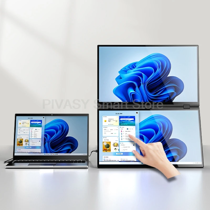 18.5 Inch 120HZ Touch-enabled Portable Monitor Foldable PC Gaming Secondary Display Expansion Dual Screen for PS5 Connection IPS