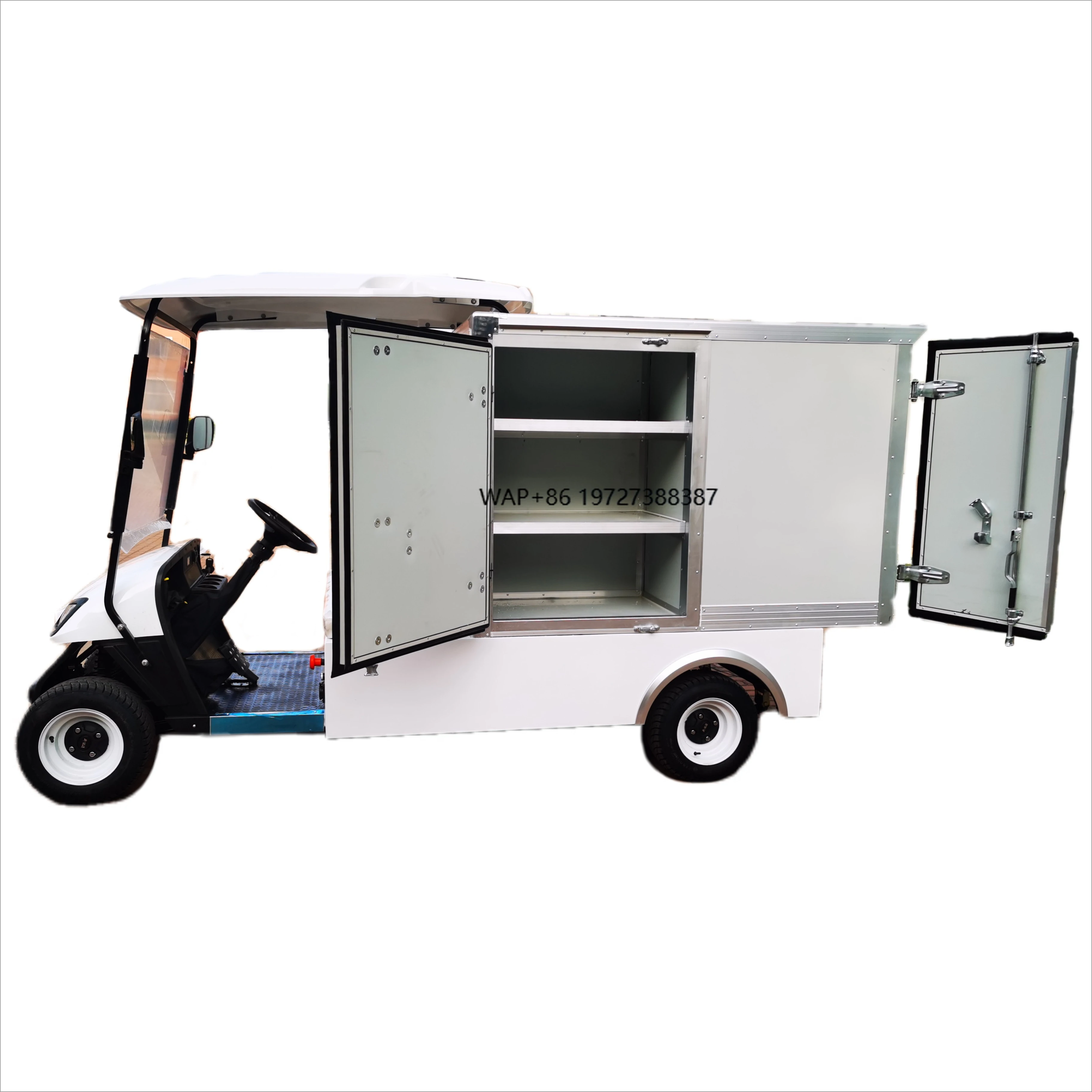 عربة جولف كهربائية جديدة بمقعدين مع بطارية ليثيوم بسعر جيد لنقل البضائع وبيع البضائع