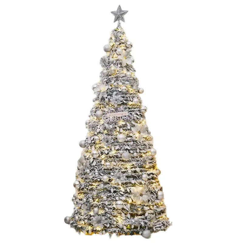 

Foldable Christmas tree flocked PVC1.8 meters 2.1 meters encrypted Christmas home telescopic decorative tree