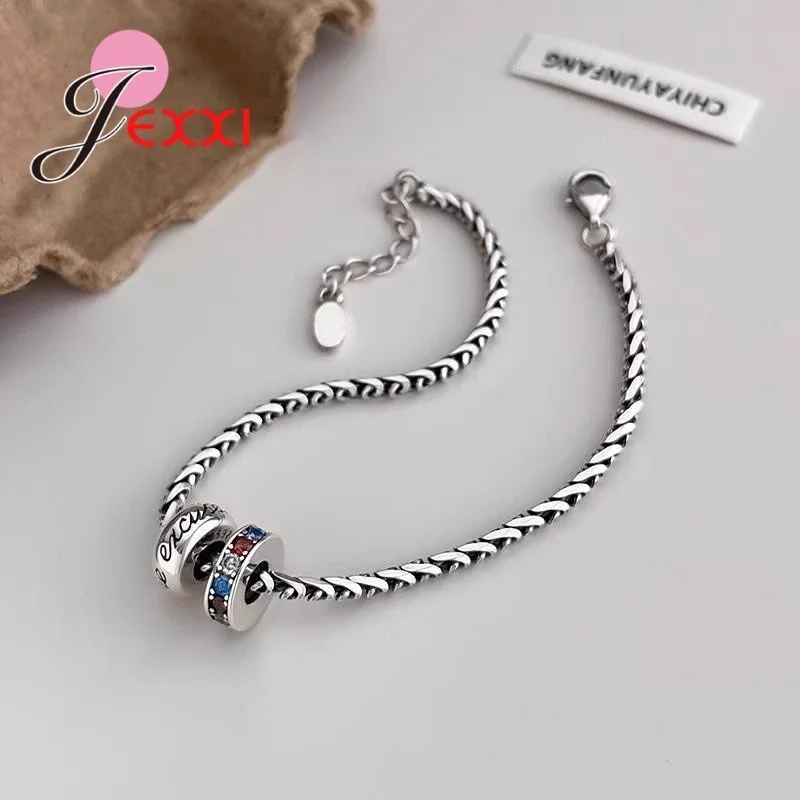 الأصلي فضة S925 كريستال مكعب الزركون حبة سوار Charm للمرأة صنع المجوهرات الإكسسوارات دروبشيب بالجملة