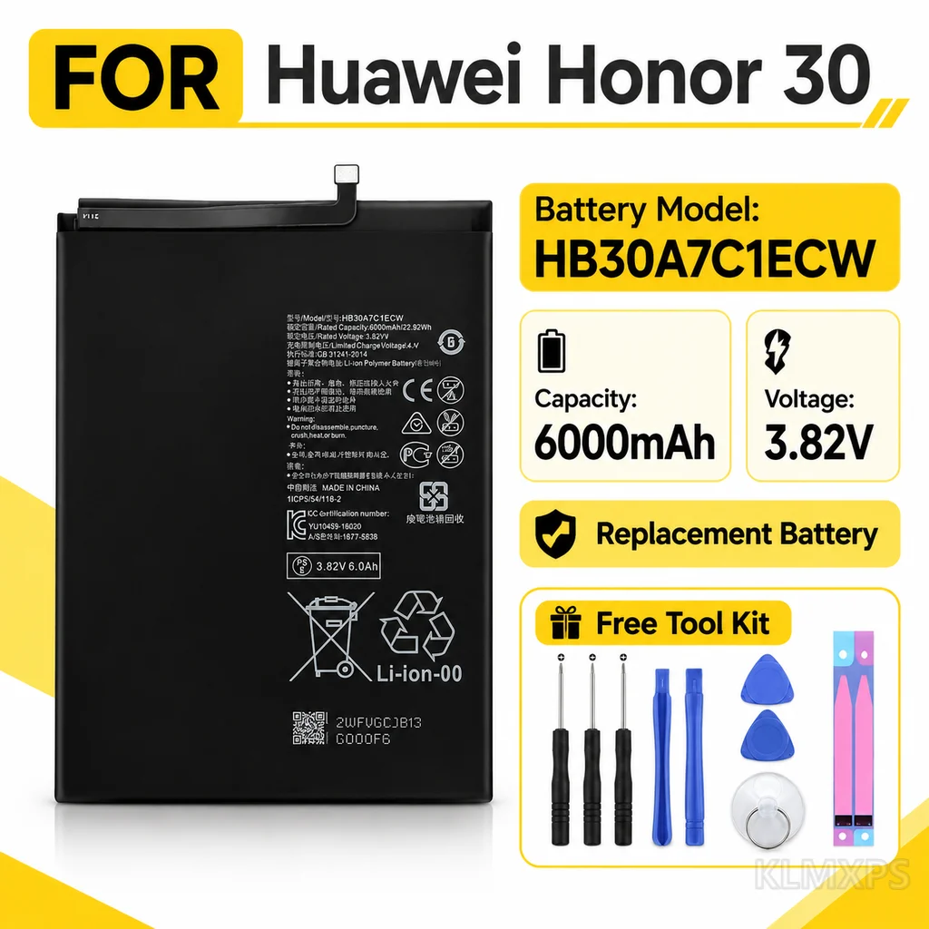 HB30A7C1ECW 6000mAh High-Capacity Battery for HUAWEI MediaPad M6 8.4 Tablet