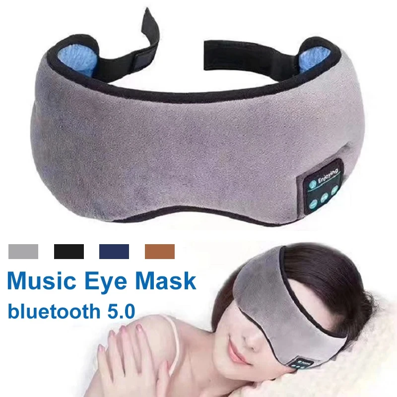 Fone bluetooth fones de ouvido esportes dormir bandana elástica sem fio música máscara olho sem fio bluetooth fone bandana