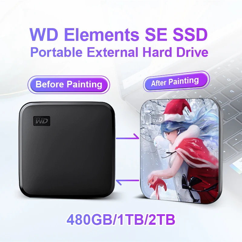 New WD Elements SE 2TB 1TB 480GB Portable Solid State Drive External SSD USB 3.0 External Hard Drive Original Western Digital