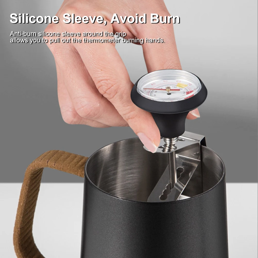 Stainless Steel Milk Frothing Thermometer, Temperature Monitor, Coffee Milk Froth, Chocolate, Cappuccino Food, 0 ℃ ~ 100 ℃,