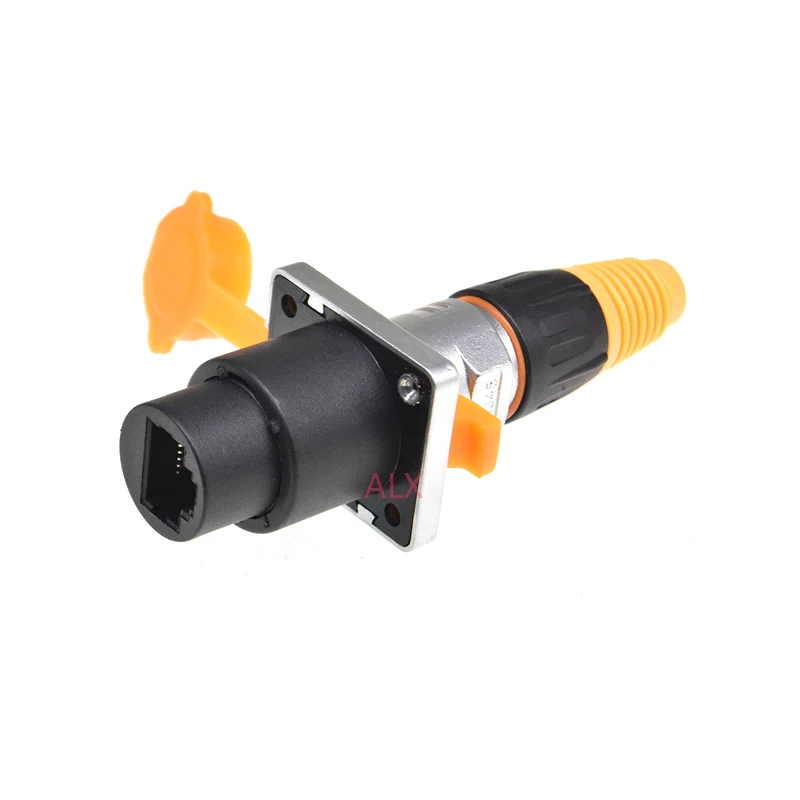 1set Waterproof Ip65 Rj45 Male Plug + Female Socket Connector Panel Mounting Rj45 Network Ethernet Connector Adapter 8pin 8p8c