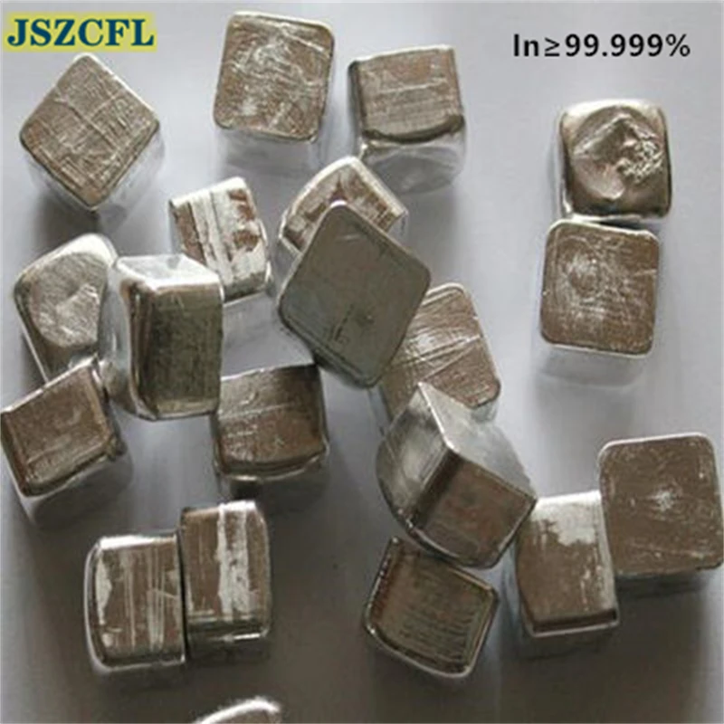 In≥ 99.999% bloque de metal de indio puro 1g 5g 10g 20g 50g 100g bloque de indio lingote de Indio para electrodo o Material de experimento