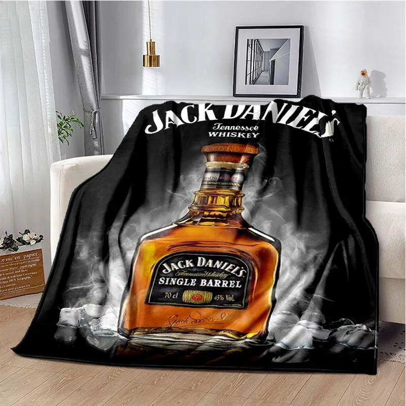 Coperta in flanella con logo J-JACK DANIELS alla moda, decorazione domestica morbida e confortevole, camera da letto, soggiorno, divano, coperta da letto