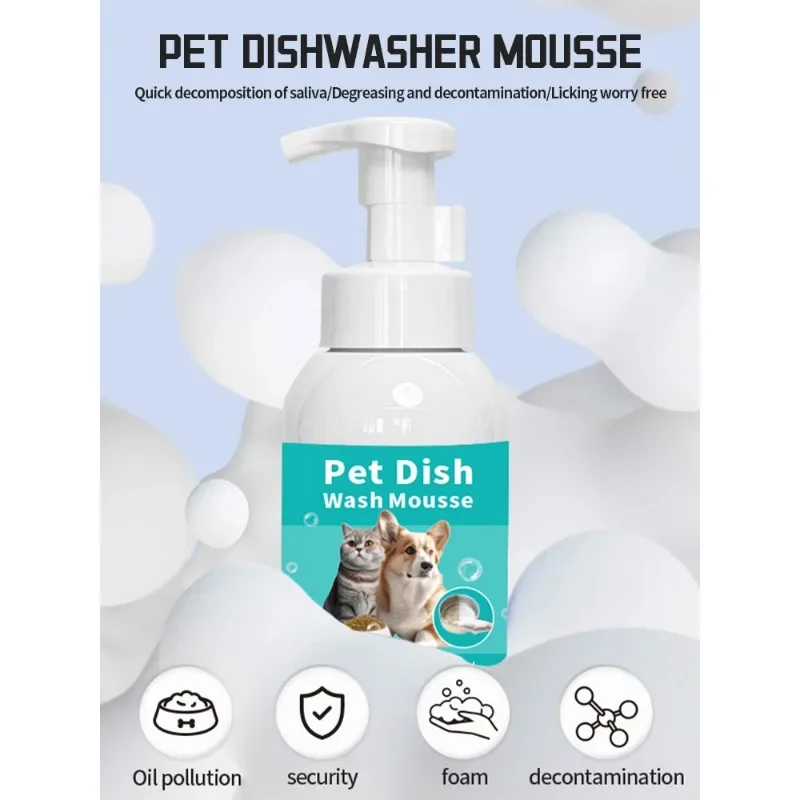 300ml Fast Acting Mousse Formula Multi Purpose Pet Dish Stain Odor Eliminator for Cats Dogs Safe Effective and Easy to Use