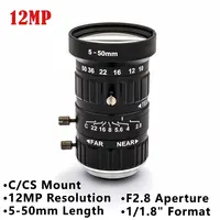 Lente de montaje C/CS 12MP 5-50mm F2.8 1/1.8' gran angular de alta definición para vigilancia USB/IP/POE cámaras de seguridad CCTV y web