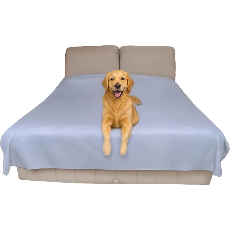 MEICARE Thin Reversible Waterproof Protective Bed Cover (King Size, 100 x 96 inch), for Pets, Babies; Incontinence, Dirt, Drool