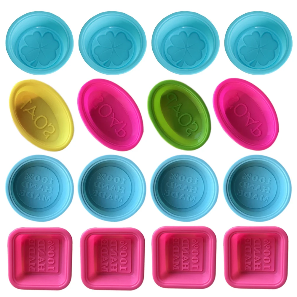 

16pcs Silicone Soap Molds 4 Styles Food Grade Bpa Free Resistant Temperature -40°C~230°C Multi-Use For Chocolate Pudding