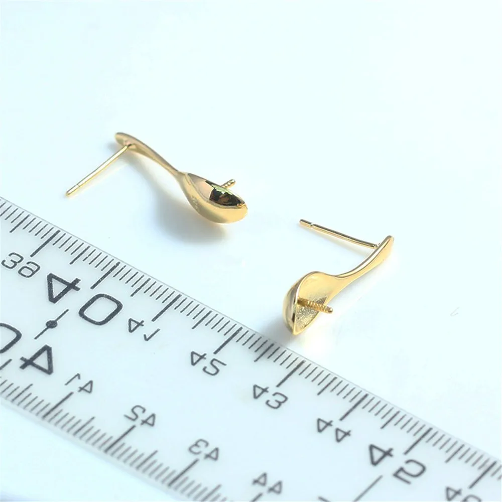 S925 Sterling Silver Pearl Earring Settings DIY Jewelry Making Supplies Blank Earring Posts for Handcrafted Accessories No Pearl
