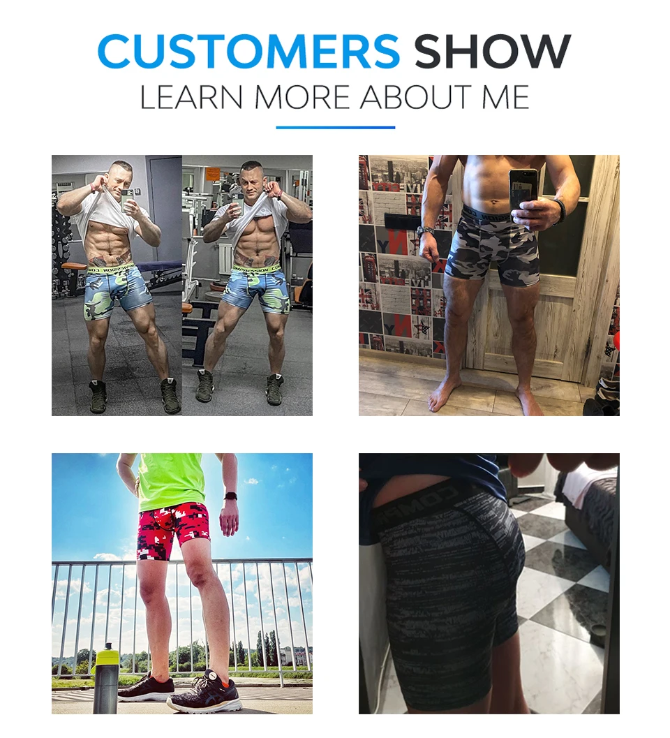 Kompression Shorts Männer 3D Druck Camouflage Bodybuilding Strumpfhosen Kurze Männer Turnhallen Shorts Männlichen Muscle Sport Elastische Laufshorts – Detail 7