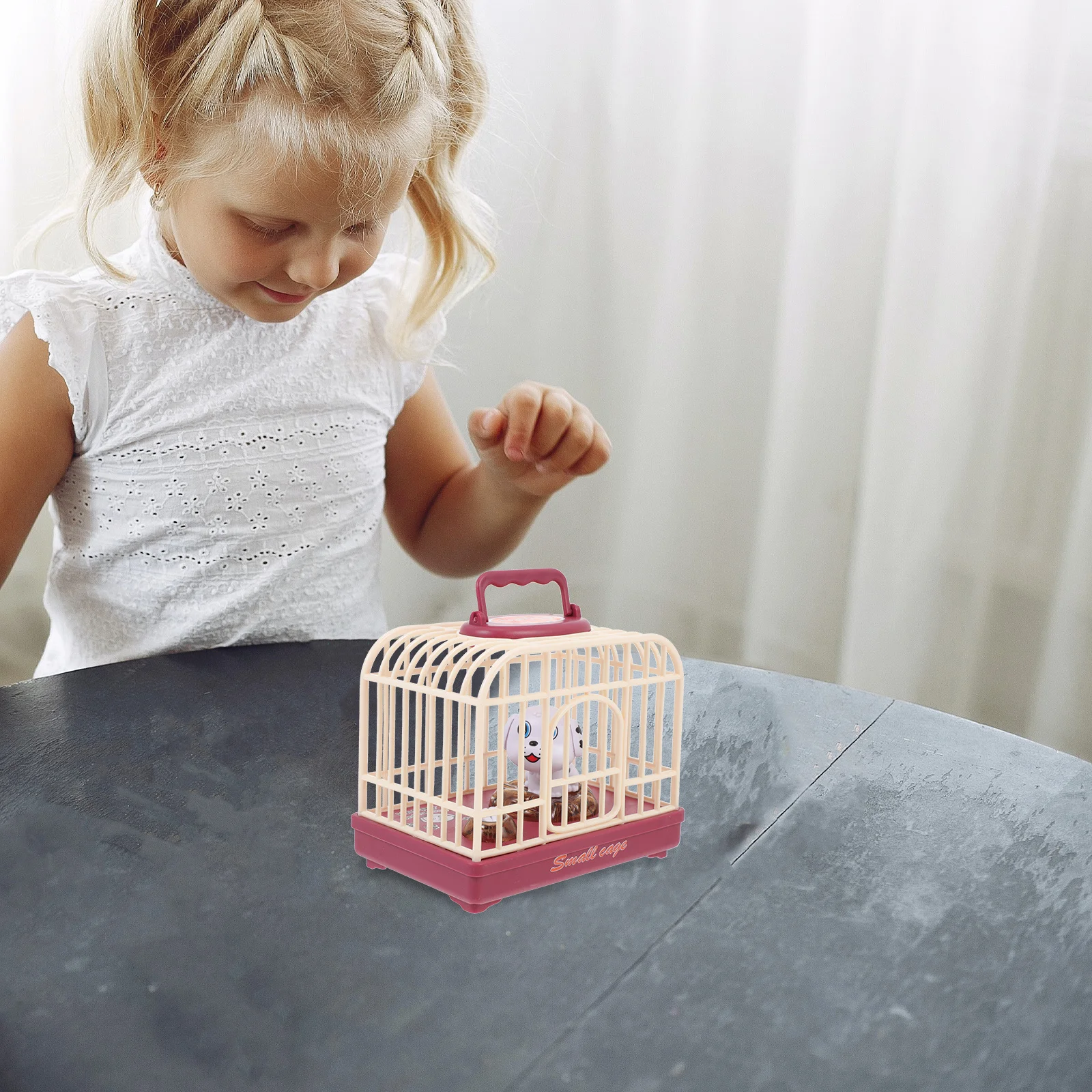 1 قطعة قفص الكلب المنشط بالصوت لعبة موسيقية كهربائية تفاعلية صغيرة للأطفال كلب التحكم الصوتي ABS المتين #1