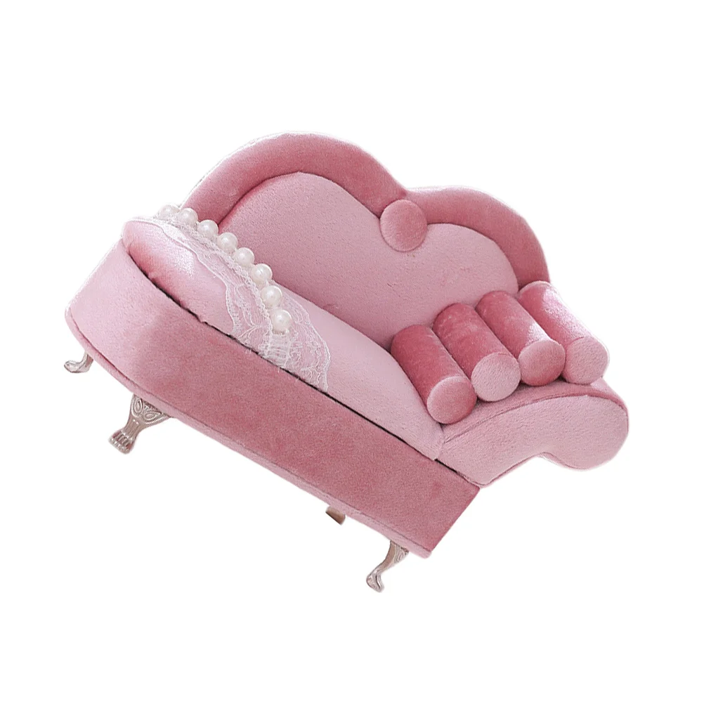 

Sofa Shape Jewelry Box Pink Travel Accessories Organizer Small Portable Case for Rings Earrings Christmas Gifts