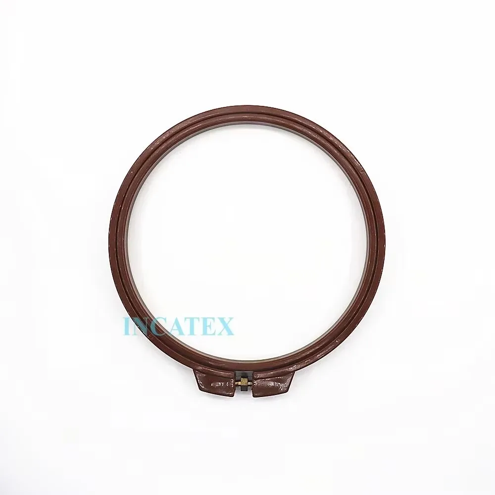 3 Pcs Good Quality Barudan Flat Embroidery Machine Spare Parts Plastic Round Frame Hoop 120mm Diameter Brown view 5