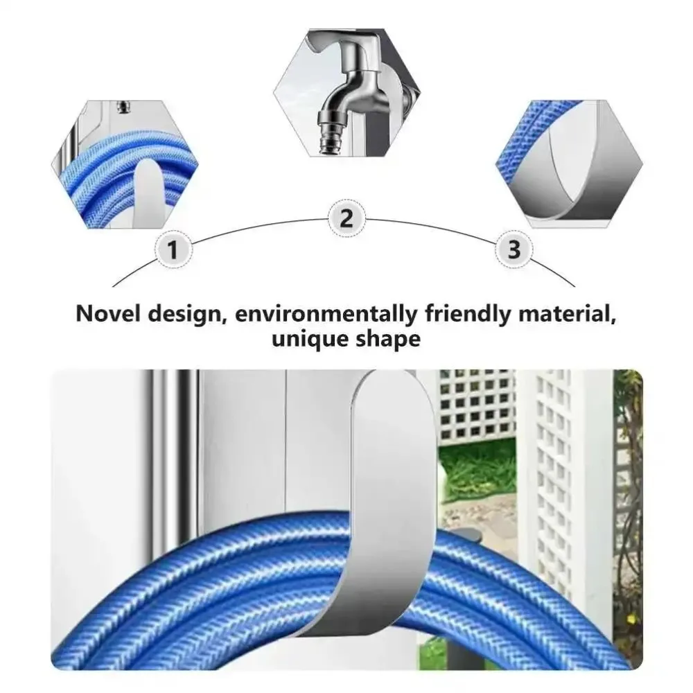 Stainless Steel Garden Hose Holder Hanging Sturdy Hose Hanger Heavy Duty Within 30m Hose Storage Rack For Home Garden Yard