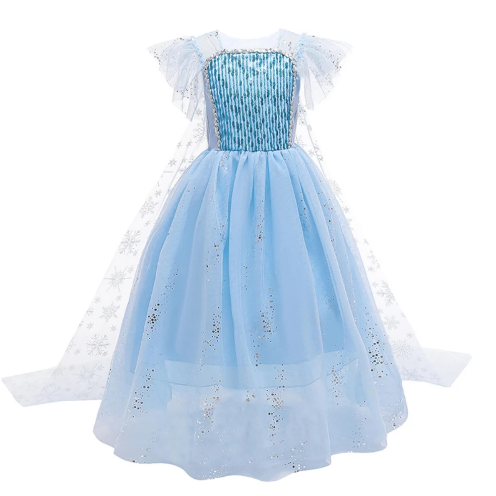 

Необычный костюм Снежной Королевы Эльзы и Анны, платье принцессы для девочек, платье для карнавала, Хэллоуина, косплея, женское платье на день рождения для девочек 3-10 лет