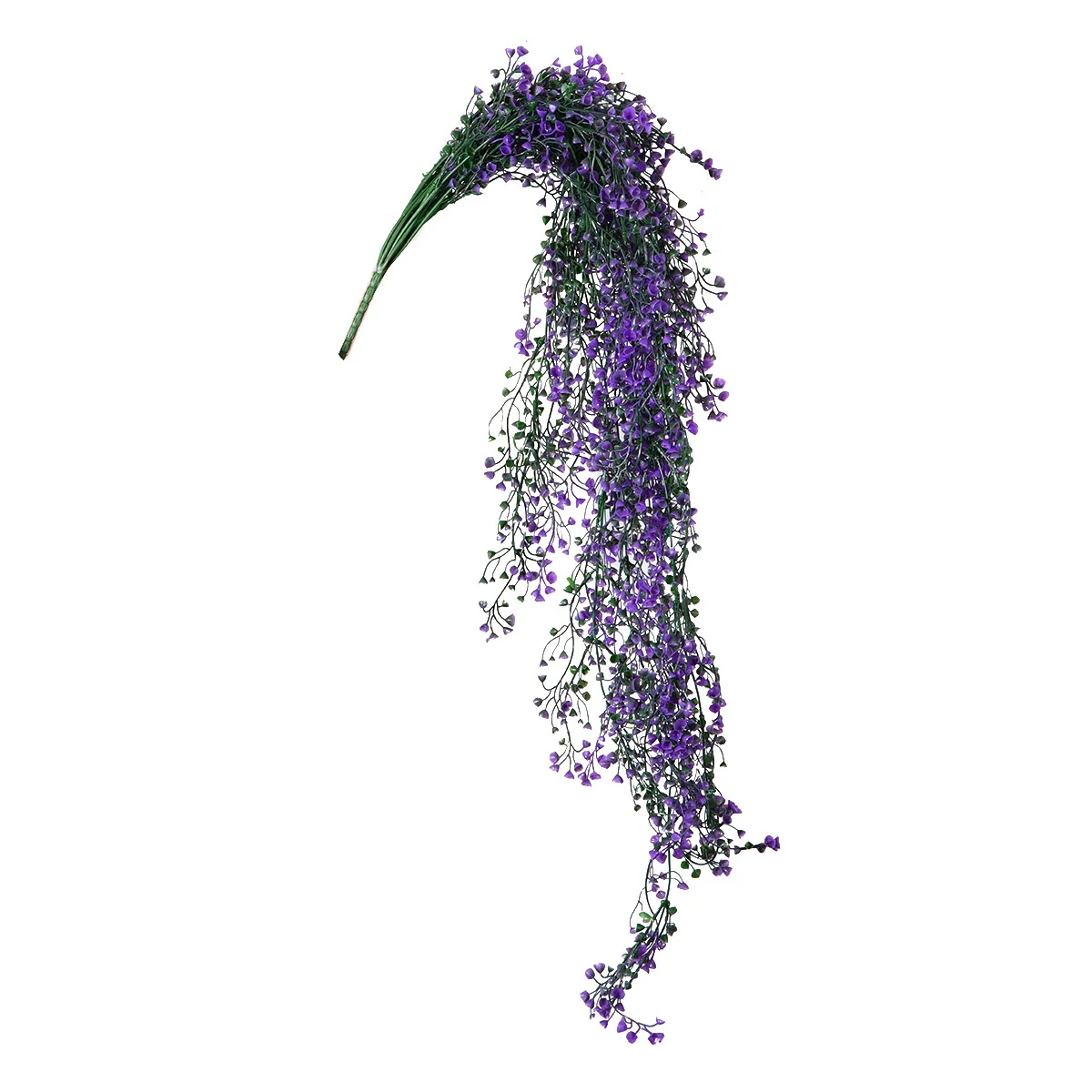 

2Pcs Artificial Osier Rattan Purple Hanging Vine Plants Plastic Simulation Fake Flowers for Home Office Window Coffee Table