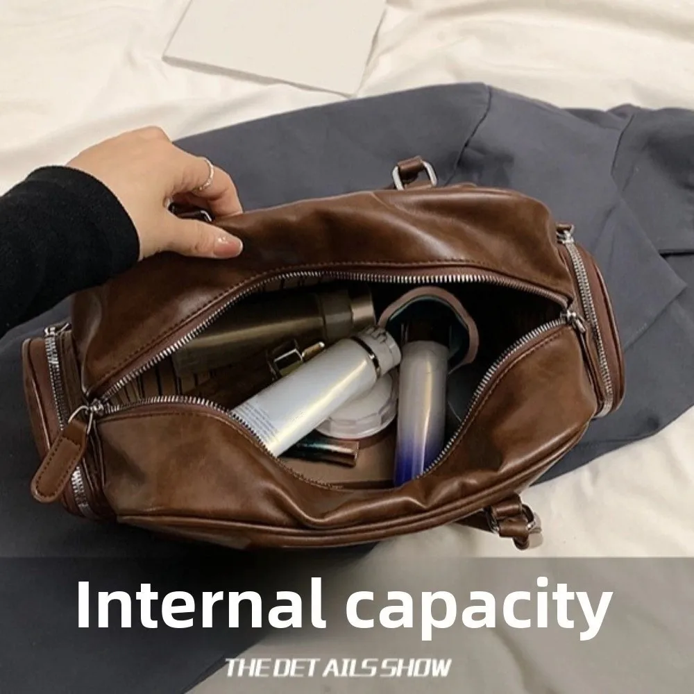 

Multiple Pockets PU Handbag Tote Storage Shoulder Pouch PU Underarm Bag Korean Style Large Capacity Messenger Bag Student