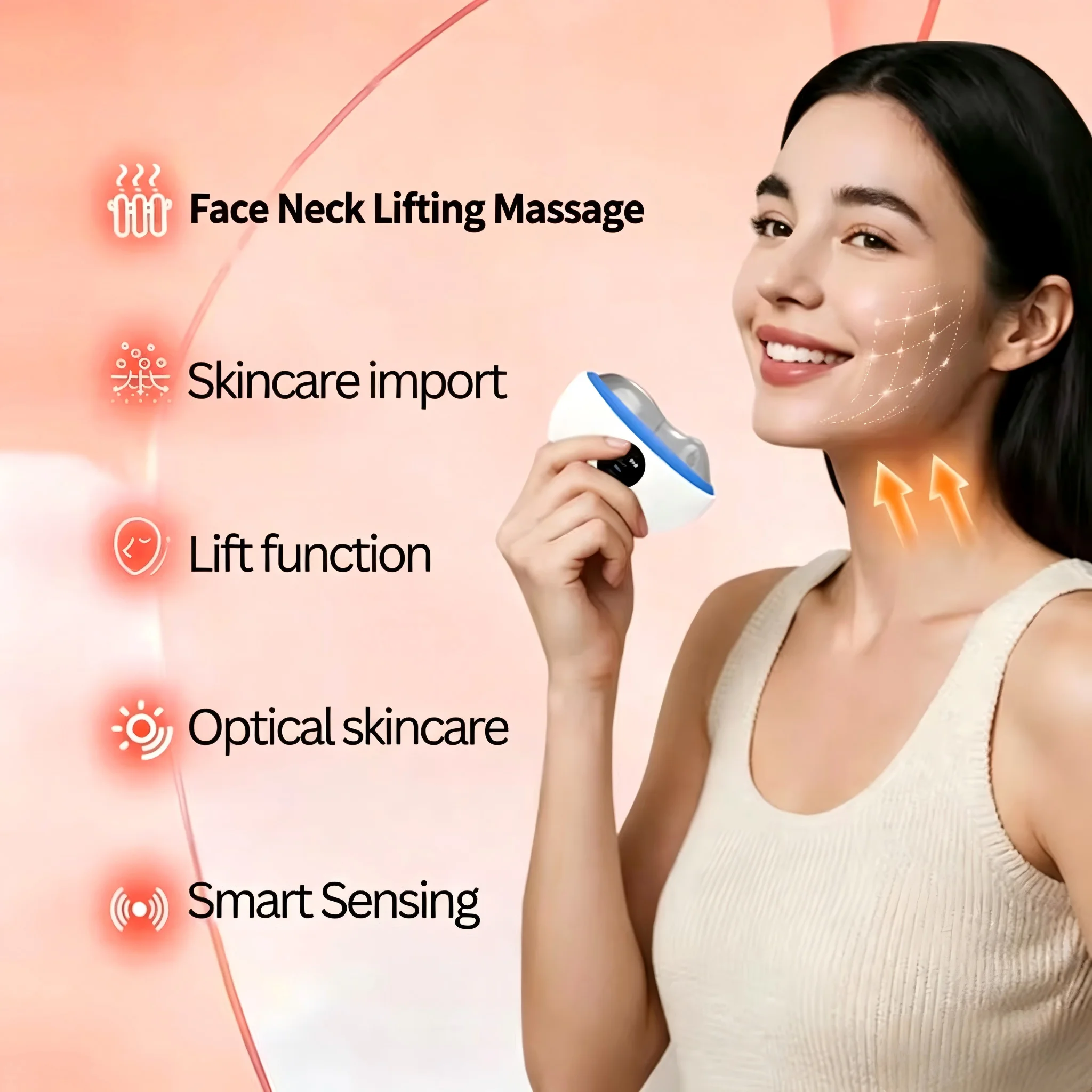 7 Colors Gua Sha Massager Face Neck Sculptor Portable Metal Facial Skincare Tool for Skin Firm Jawline Contour Serum Absorption