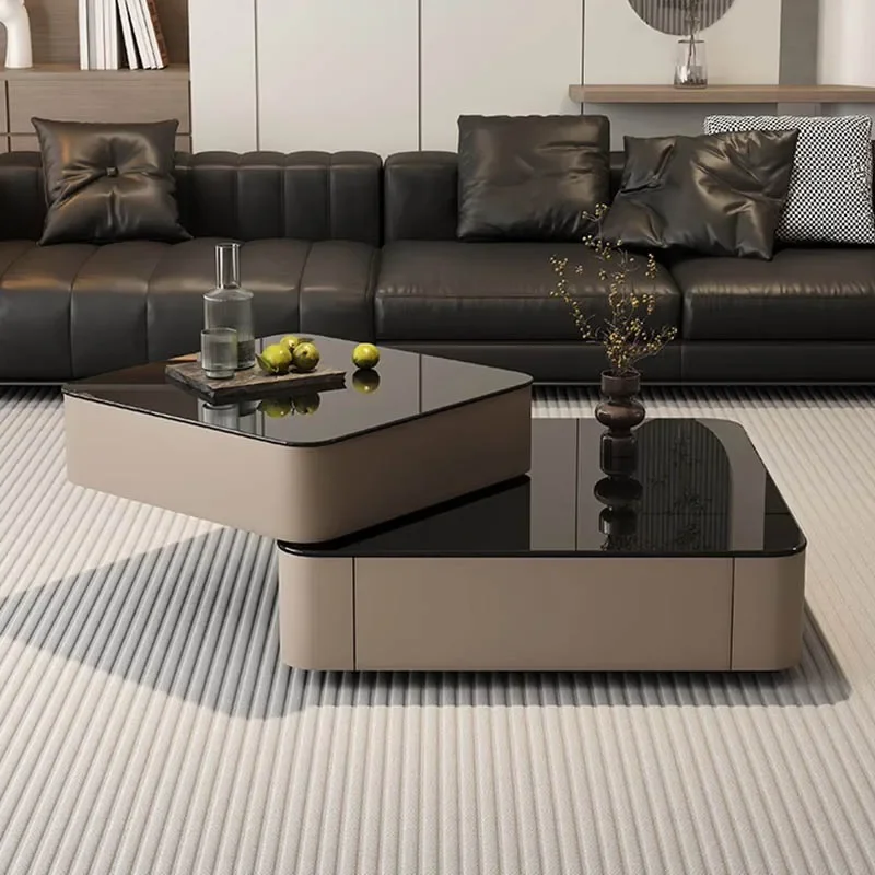 Minimalist Aesthetic Coffee Table French Trendy Elegant Organizer Drawer Coffee Table Cool Eclectic Table  Salon Furniture