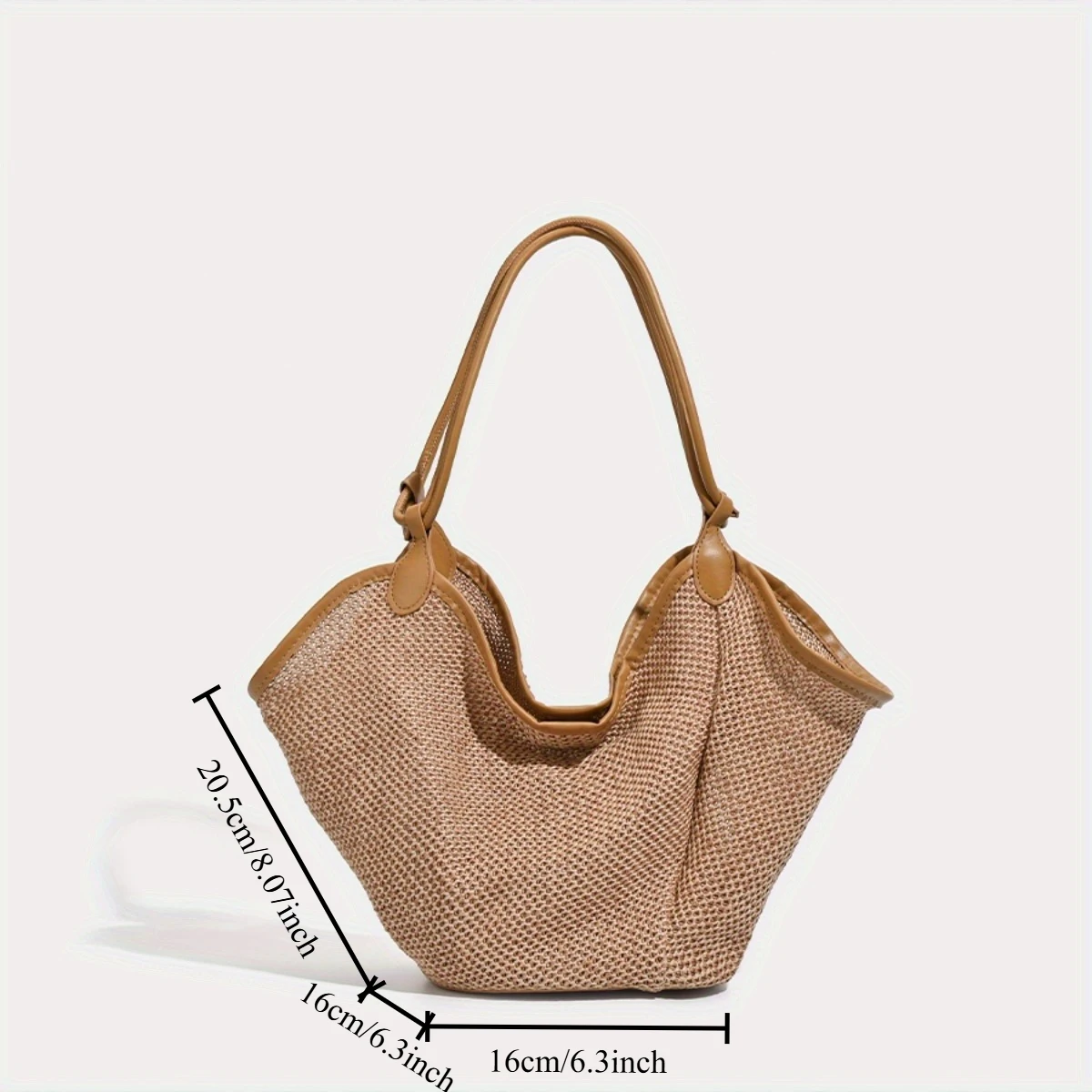 حقيبة حمل من القش للعطلات - حقيبة كتف بوهو ذات سعة كبيرة مرقعة ومريحة ومحفظة كروس للنساء حقيبة شاطئ صيفية