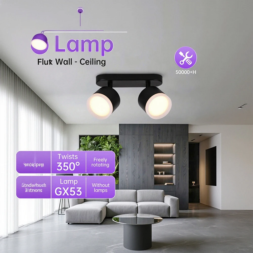 الحديثة GX53 LED دراسة أضواء السقف تركيبات المطبخ غرفة الطعام زخرفة خلفية عاكس الضوء قابل للتعديل الدرج الممر مصباح #1