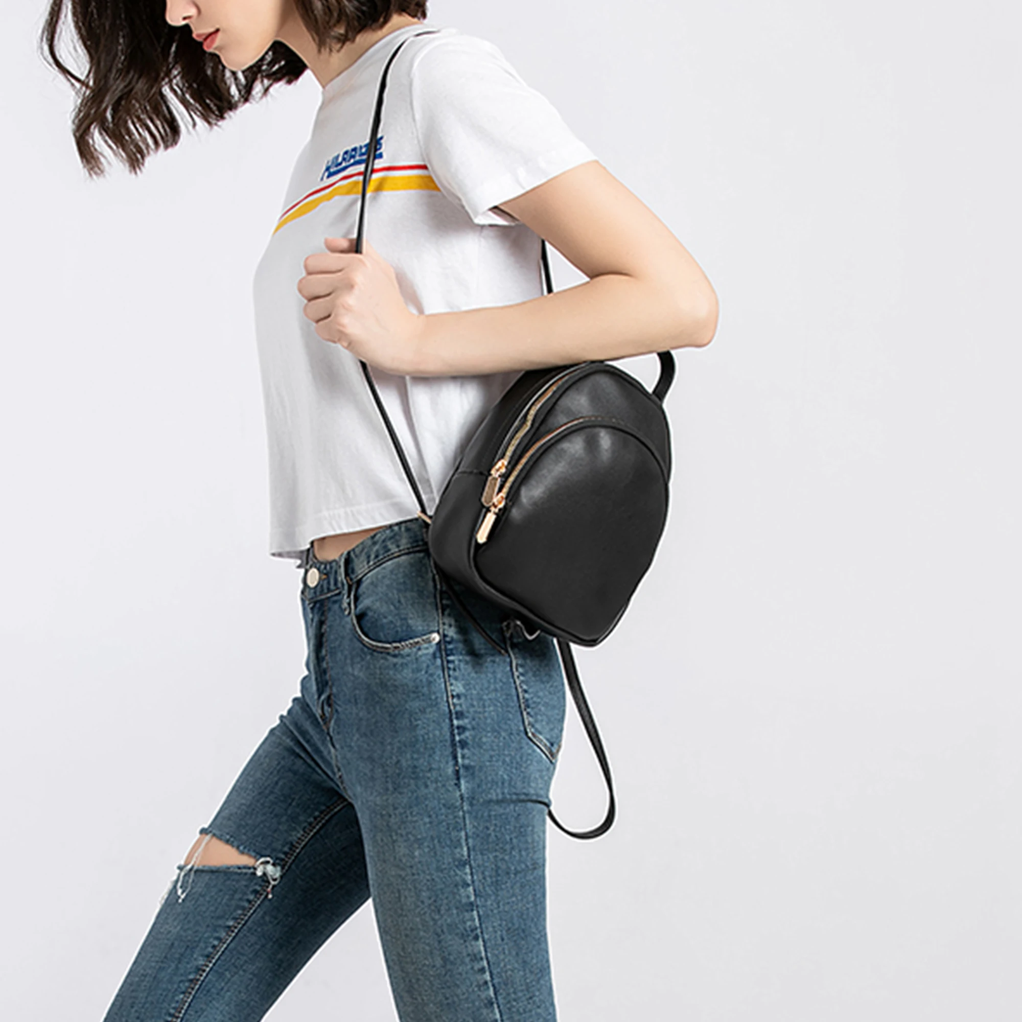 asos backpack leather Parker - Built-In Zippered Laptop Sleeve - With Adjustable Shoulder Straps - Black Onyx and optional personalization ASOS leather backpack