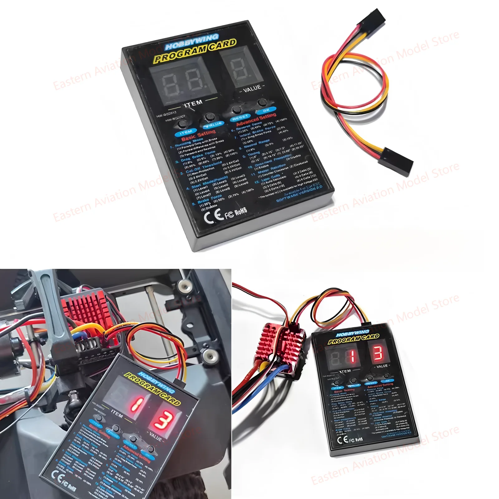 Hobbywing 120A LED Program Card for XERUN & EZRUN Brushless ESC – Precise Tuning, Easy Setup & Enhanced Performance for RC Cars